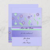 Elegant Paarse Floral sla de datum op Save The Date (Voorkant / Achterkant)