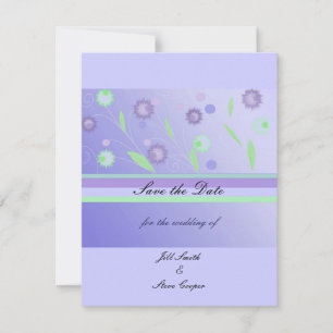 Elegant Paarse Floral sla de datum op Save The Date