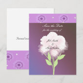 Elegant Paarse Floral sla de datum op Save The Date (Voorkant / Achterkant)