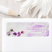 Elegant Paarse Floral Stems Adres Etiket (Insitu)