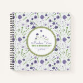 Elegant Paarse Floral Vakantiehuis Gastenboek Notitieboek (Voorkant)