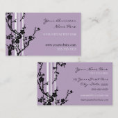 Elegant Paarse Floral Visitekaartjes (Voorkant / Achterkant)