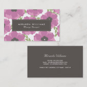 Elegant Paarse Floral Visitekaartjes (Voorkant / Achterkant)