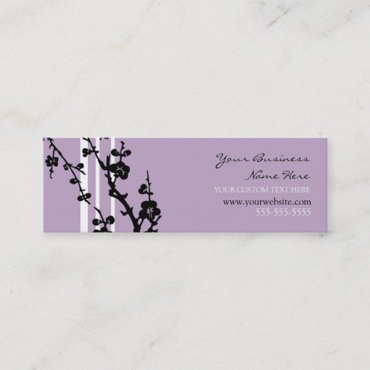 Elegant Paarse Floral Visitekaartjes (Voorkant)