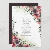 Elegant Paarse Floral Waterverf Wedding (Voorkant / Achterkant)