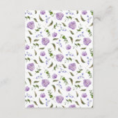 Elegant Paarse Floral Wedding Informatiekaartje (Achterkant)