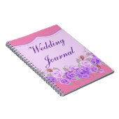 Elegant Paarse Floral Wedding Journal Notitieboek (Rechterzijde)