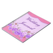 Elegant Paarse Floral Wedding Journal Notitieboek (Linkerzijde)