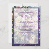 Elegant Paarse Floral Wedding Kaart (Voorkant)