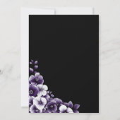 Elegant Paarse Floral Wedding Kaart (Achterkant)