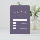 Elegant Paarse Floral Wedding RSVP Kaartje (Staand voorkant)