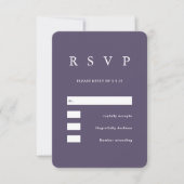 Elegant Paarse Floral Wedding RSVP Kaartje (Voorkant)