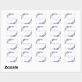 Elegant Paarse Floral Wedding Vierkante Sticker (Vel)