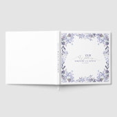 Elegant Paarse Flower Wedding Guest Book Gastenboek (Volledig)