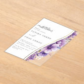 Elegant Paarse Foliage Islamitische Moslim Bruilof Acryl Uitnodigingen (Laagn)