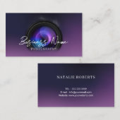 Elegant Paarse fotograaf fotografie Visitekaartje (Voorkant / Achterkant)