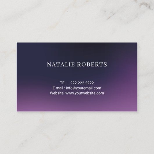 Elegant Paarse fotograaf fotografie Visitekaartje (Achterkant)