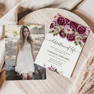 Elegant Paarse fotografie: herdenking van het leve Kaart