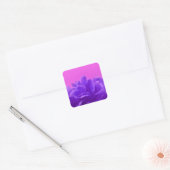 Elegant Paarse frambozen Vierkante Sticker (Envelop)