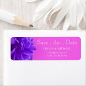 Elegant Paarse frambozenhout sparen de datum Etiket (Insitu)