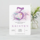 Elegant paarse geboortedag kaart (Staand voorkant)