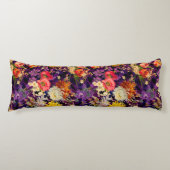 Elegant paarse geel bloemmotief lichaamskussen (Voorkant)