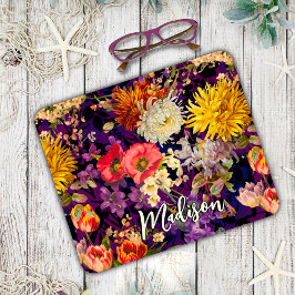 Elegant paarse geel bloemmotief muismat