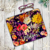 Elegant paarse geel bloemmotief muismat