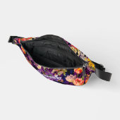 Elegant paarse geelbloem bedrukt heuptasje (Open)