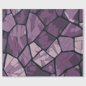 Elegant Paarse geometrisch Glas in lood ontwerp Cadeaupapier (Vlak)