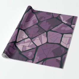 Elegant Paarse geometrisch Glas in lood ontwerp Cadeaupapier