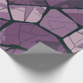 Elegant Paarse geometrisch Glas in lood ontwerp Cadeaupapier (Hoek)