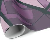 Elegant Paarse geometrisch Glas in lood ontwerp Cadeaupapier (Rol Hoek)