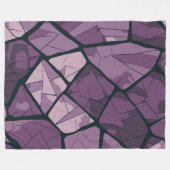 Elegant Paarse geometrisch Glas in lood ontwerp Fleece Deken (Voorkant (Horizontaal))
