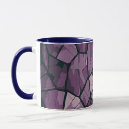 Elegant Paarse geometrisch Glas in lood ontwerp Mok