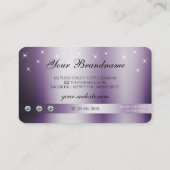 Elegant Paarse glitter Sparkelende Stars met Logo Visitekaartje (Achterkant)