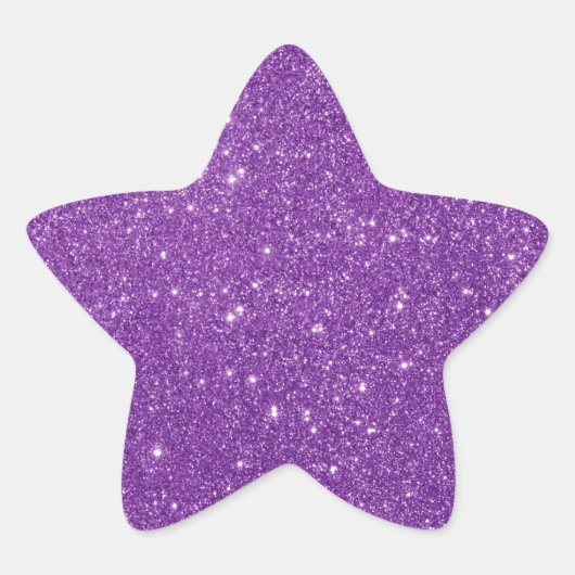 Elegant Paarse Glitter Star Sticker (Voorkant)