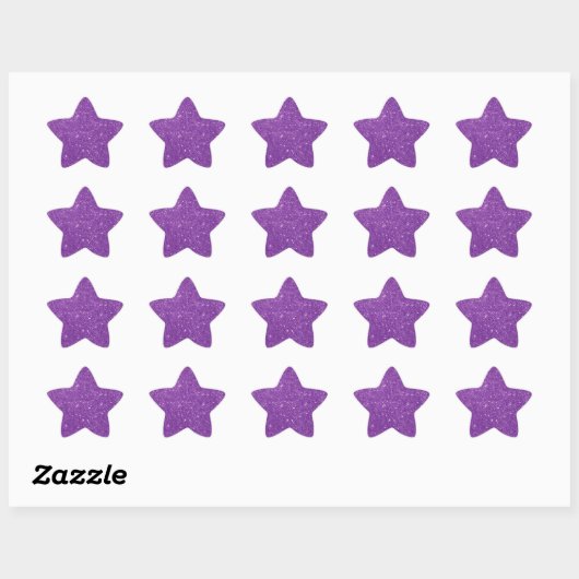 Elegant Paarse Glitter Star Sticker (Vel)
