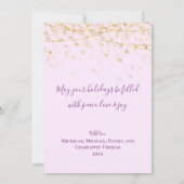 Elegant Paarse Gold Ornaments Merry-kerstkaart Kaart (Achterkant)