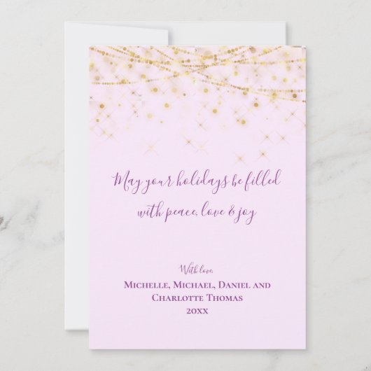 Elegant Paarse Gold Ornaments Merry-kerstkaart Kaart (Achterkant)