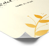 Elegant Paarse Golden Leaves Vrijgezellenfeest Poster (Hoek)