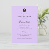 Elegant Paarse gotische Baby shower Kaart (Staand voorkant)