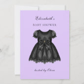 Elegant Paarse gotische Baby shower Kaart (Achterkant)