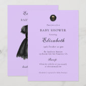 Elegant Paarse gotische Baby shower Kaart (Voorkant / Achterkant)