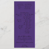 Elegant Paarse Gotische Posh Bruiloft Programma Programmakaart (Achterkant)