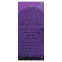 Elegant Paarse Gotische Posh Bruiloft Programma