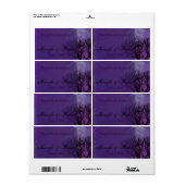 Elegant Paarse Gotische Posh Waterflesetiket Etiket (Full Sheet)