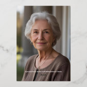 Elegant Paarse Goud 70e Aangepaste Verjaardag Part Folie Uitnodiging (Achterkant)