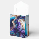 Elegant Paarse Goud & Aqua Monogram Bedankdoosjes (Geopend)