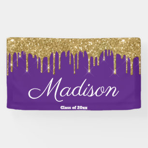 Elegant Paarse Gouden Afsluitingsfeest Klas van 20 Spandoek